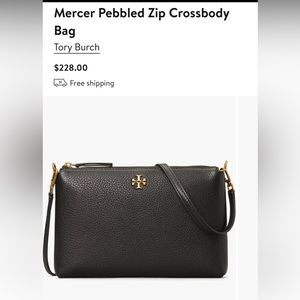Tory Burch Mercer Pebbled Zip Crossbody Bag